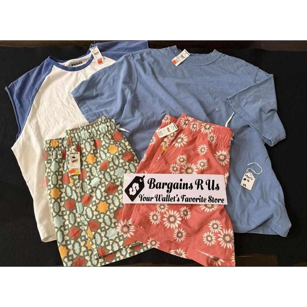 MENS ORDER #4  Tillys Men's Swim Shorts Set Tee Floral Geo 5" Inseam Size M
